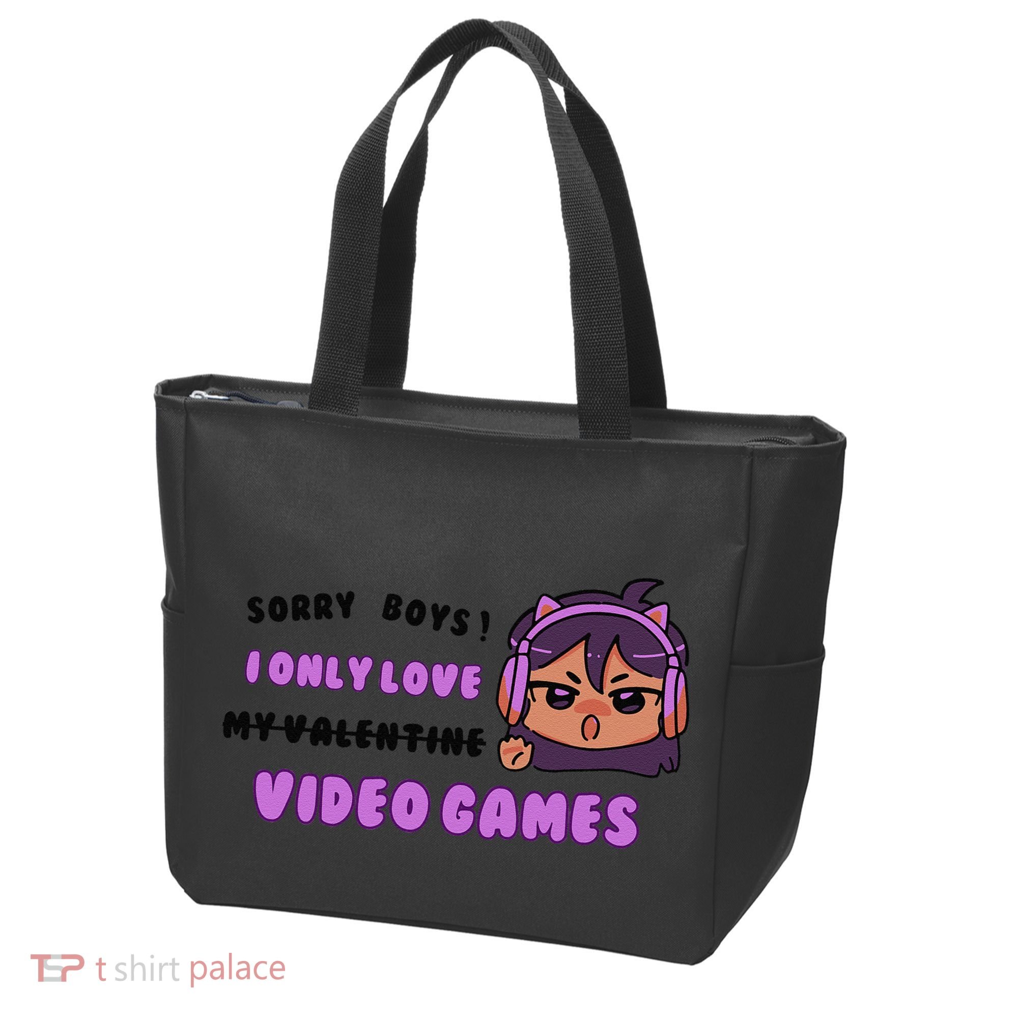 I Only Love Video Games Headphones Cat Ears Tote Bag