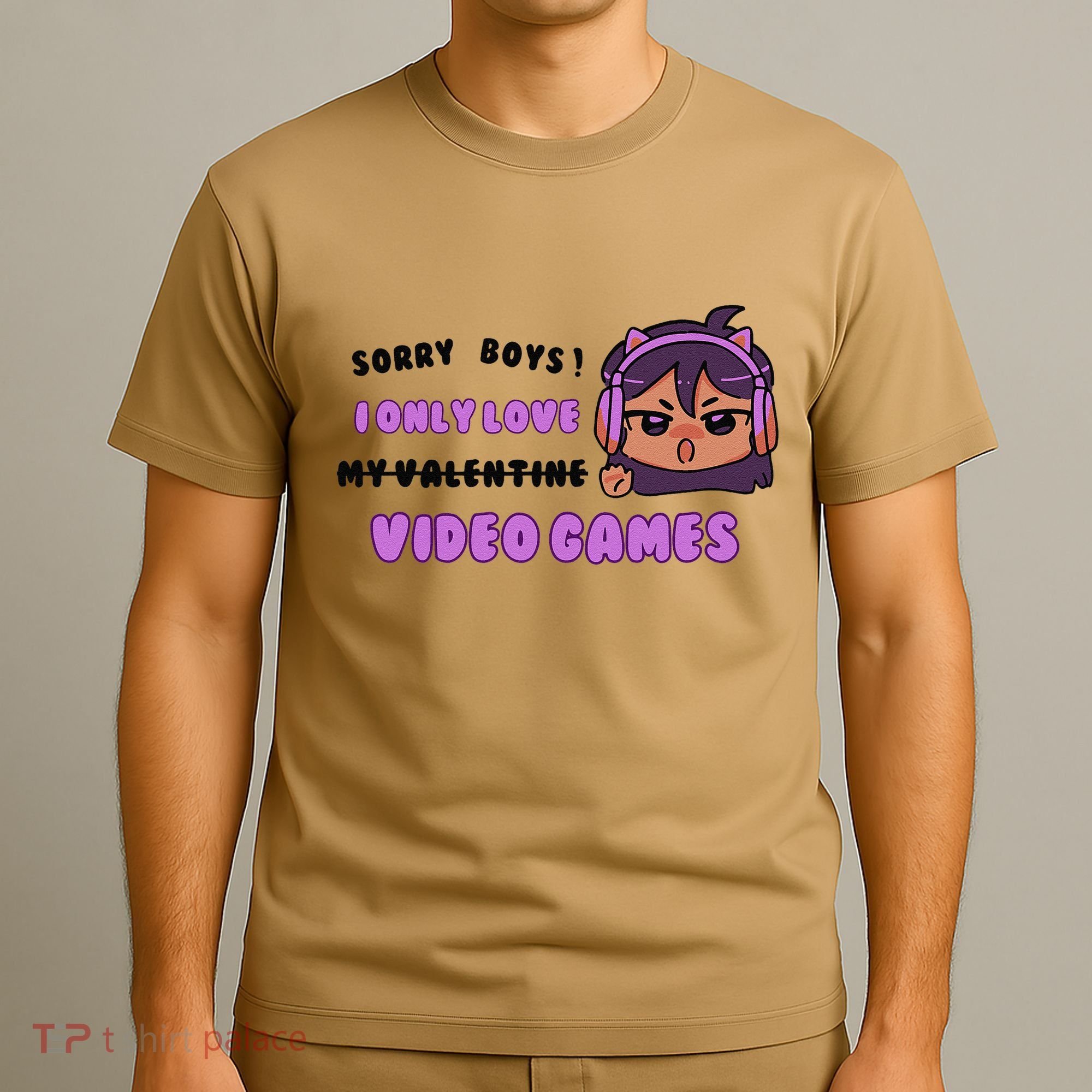 I Only Love Video Games Headphones Cat Ears T-Shirt
