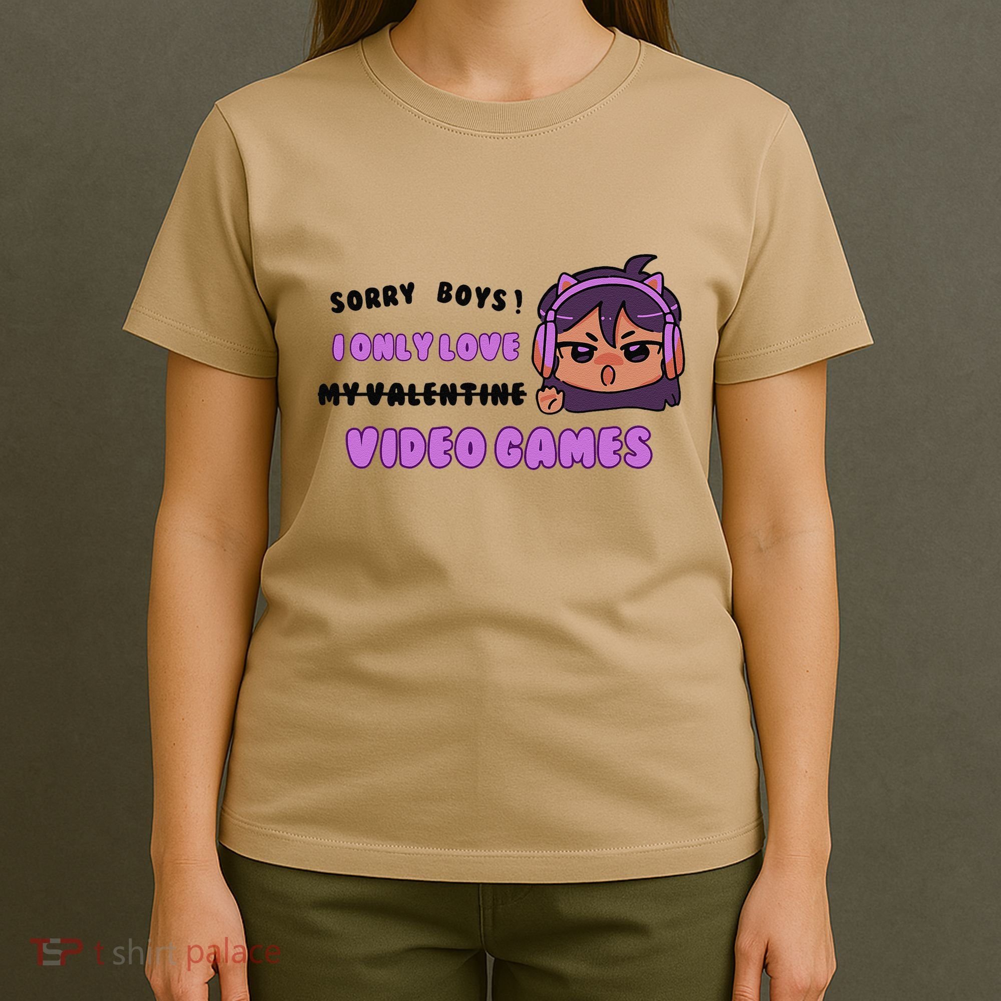 I Only Love Video Games Headphones Cat Ears T-Shirt