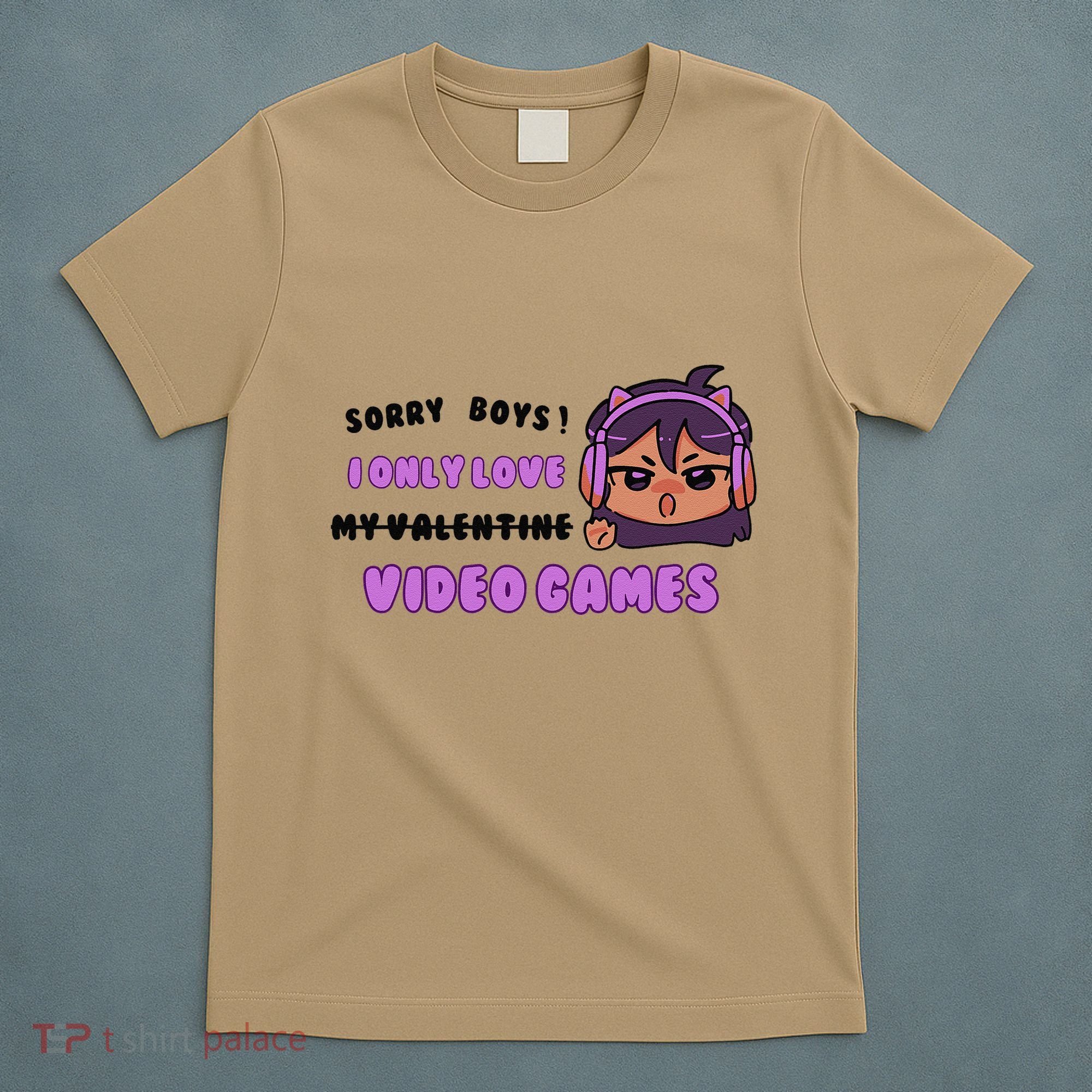 I Only Love Video Games Headphones Cat Ears T-Shirt