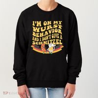 Im On My Wurst Behavior And I Dont Give A Schnitzel Oktoberfest Drinking Team Women's Sweatshirt thumb 0