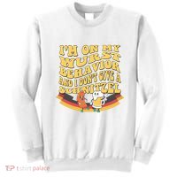 Im On My Wurst Behavior And I Dont Give A Schnitzel Oktoberfest Drinking Team Sweatshirt thumb 0