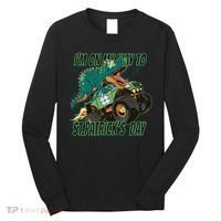 Im On My Way To St Patricks Day Dinosaur Long Sleeve Shirt thumb 0