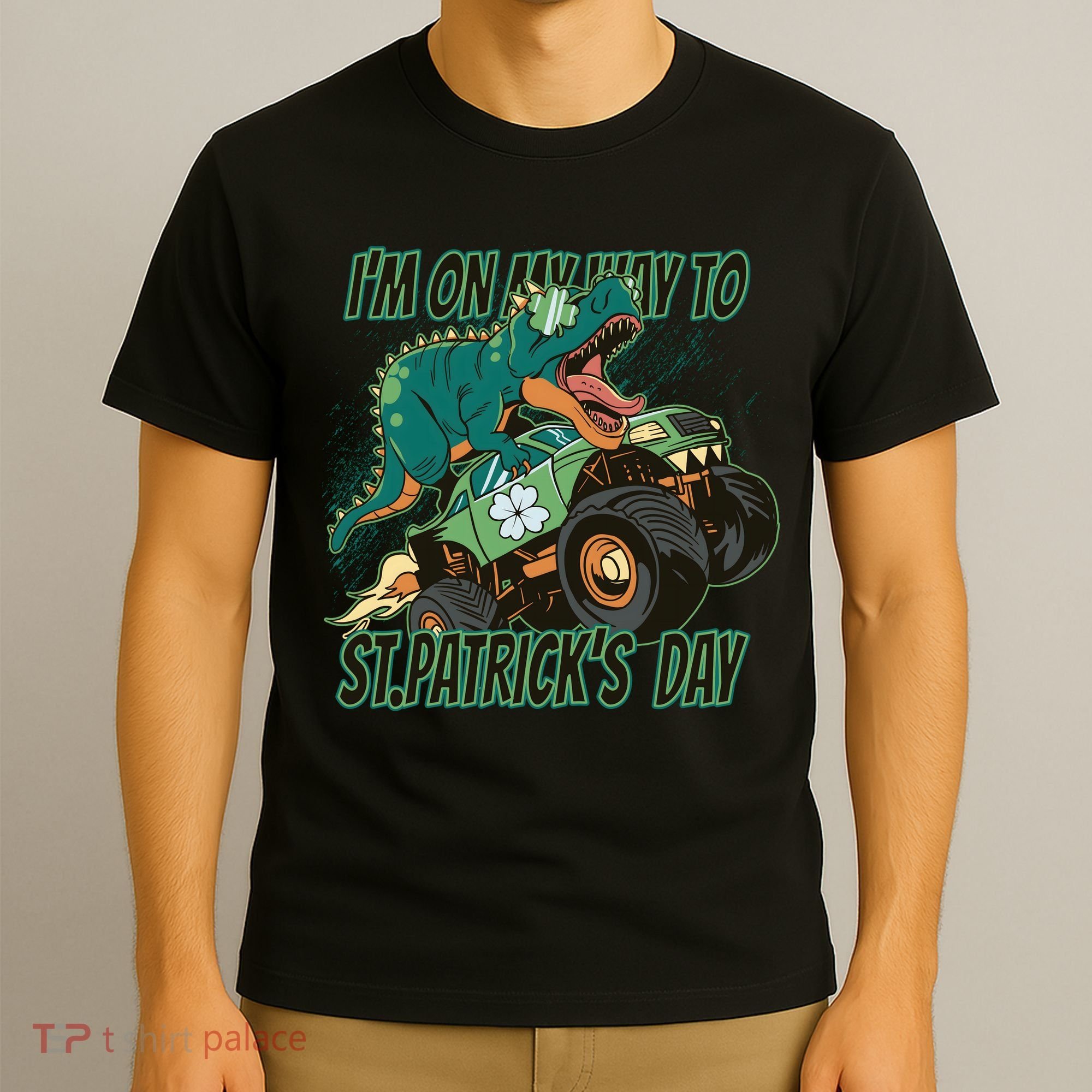 Im On My Way To St Patricks Day Dinosaur T-Shirt
