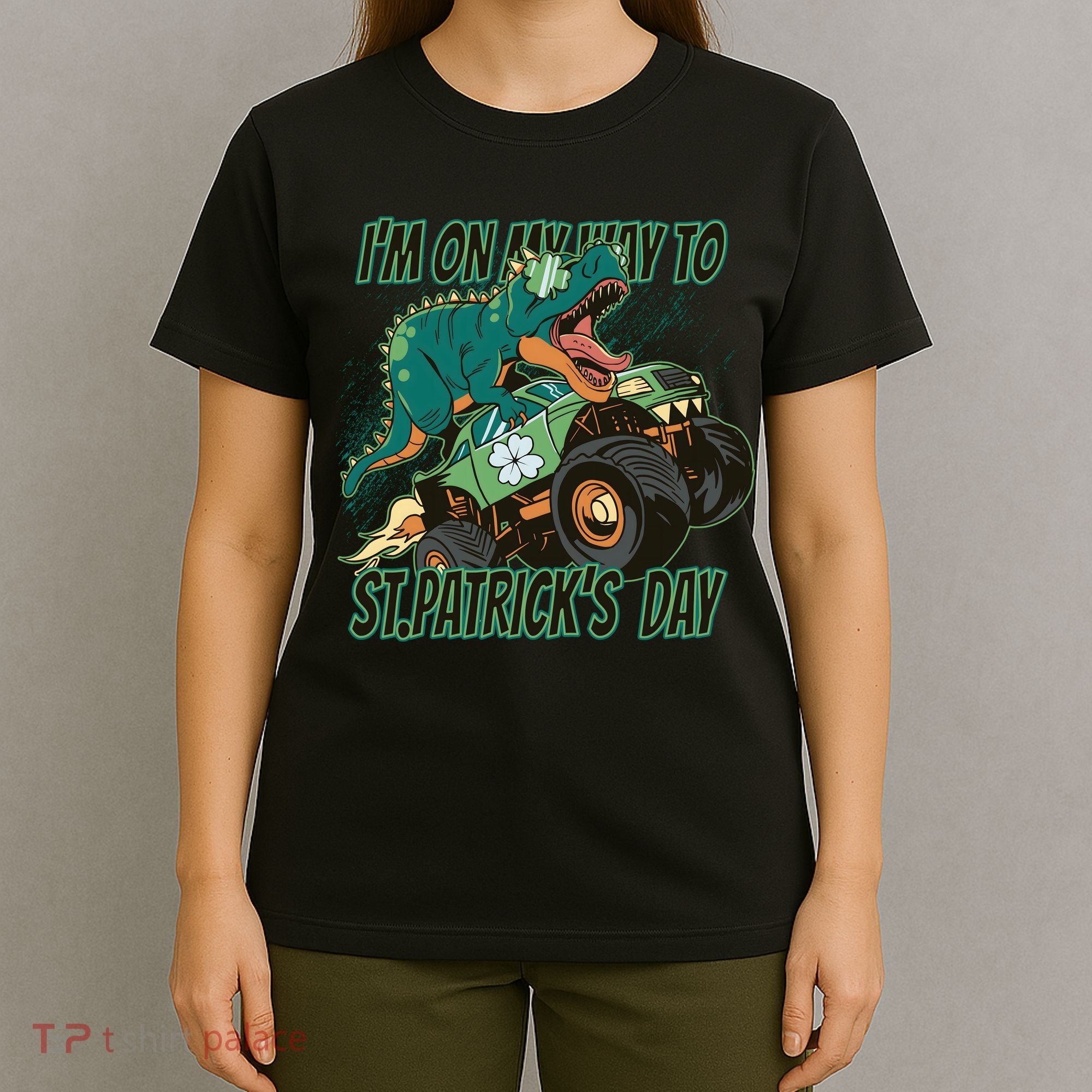 Im On My Way To St Patricks Day Dinosaur T-Shirt