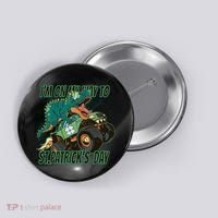 Im On My Way To St Patricks Day Dinosaur Button thumb 0