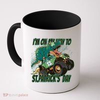 Im On My Way To St Patricks Day Dinosaur Coffee Mug thumb 0