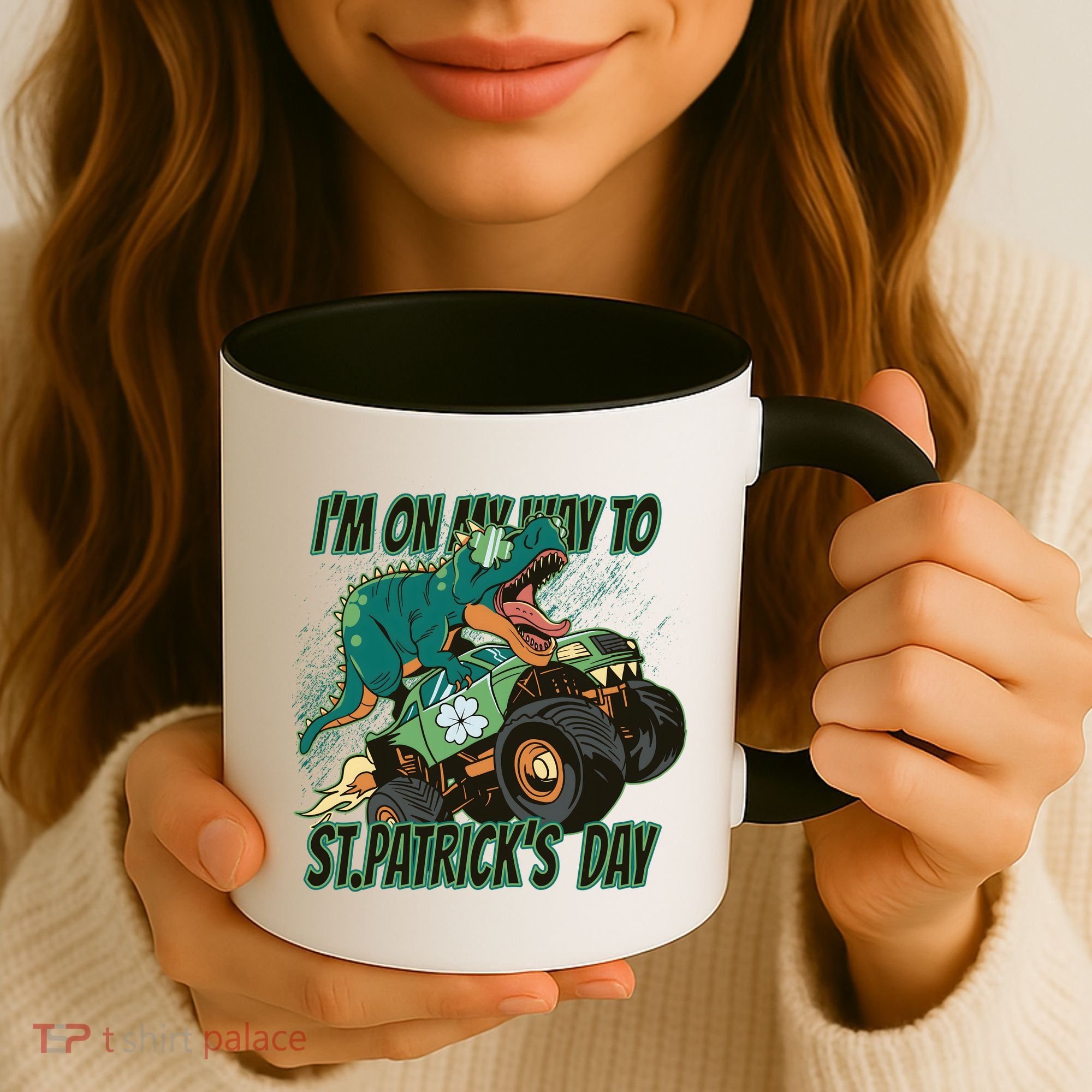 Im On My Way To St Patricks Day Dinosaur Coffee Mug