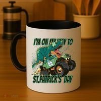 Im On My Way To St Patricks Day Dinosaur Coffee Mug thumb 4