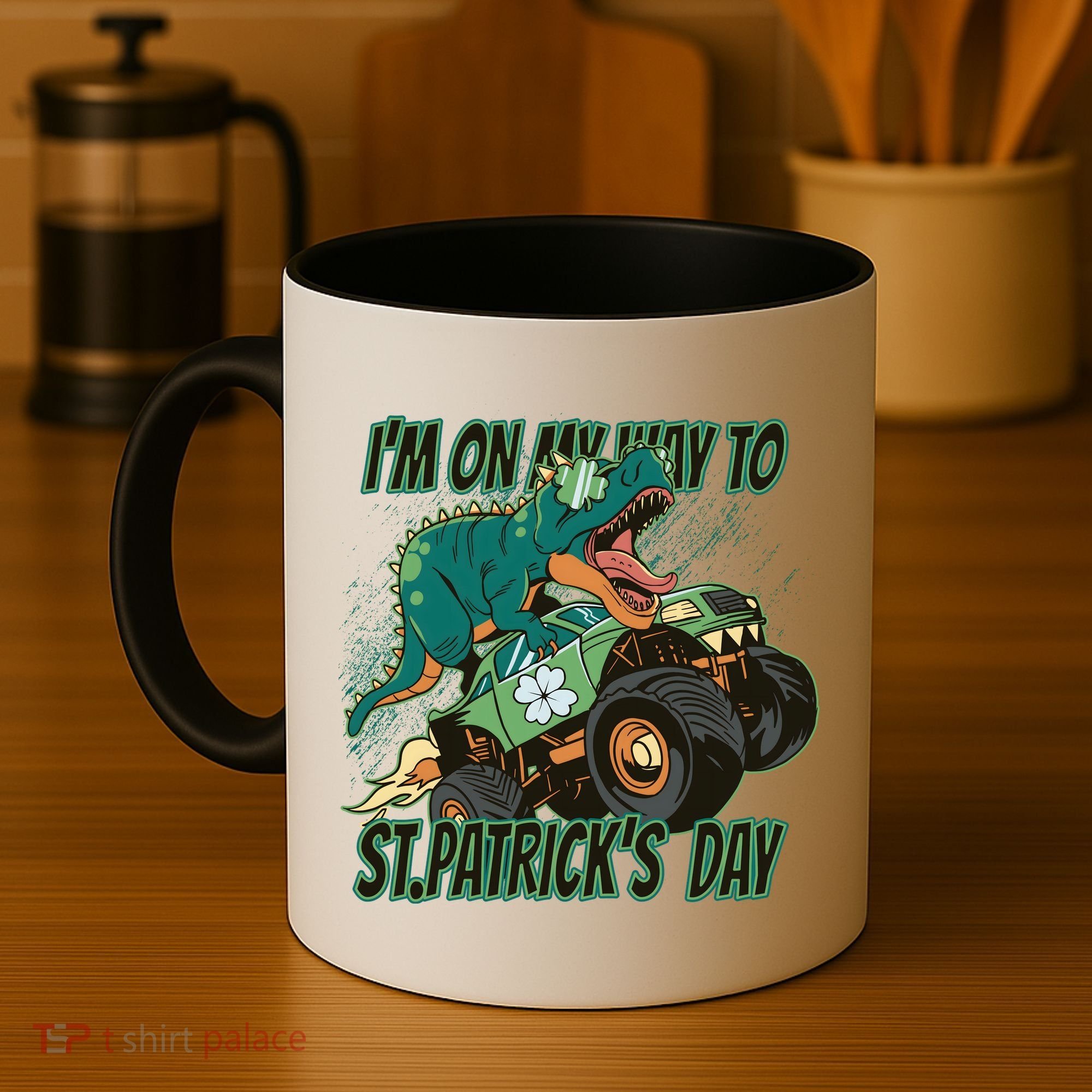 Im On My Way To St Patricks Day Dinosaur Coffee Mug