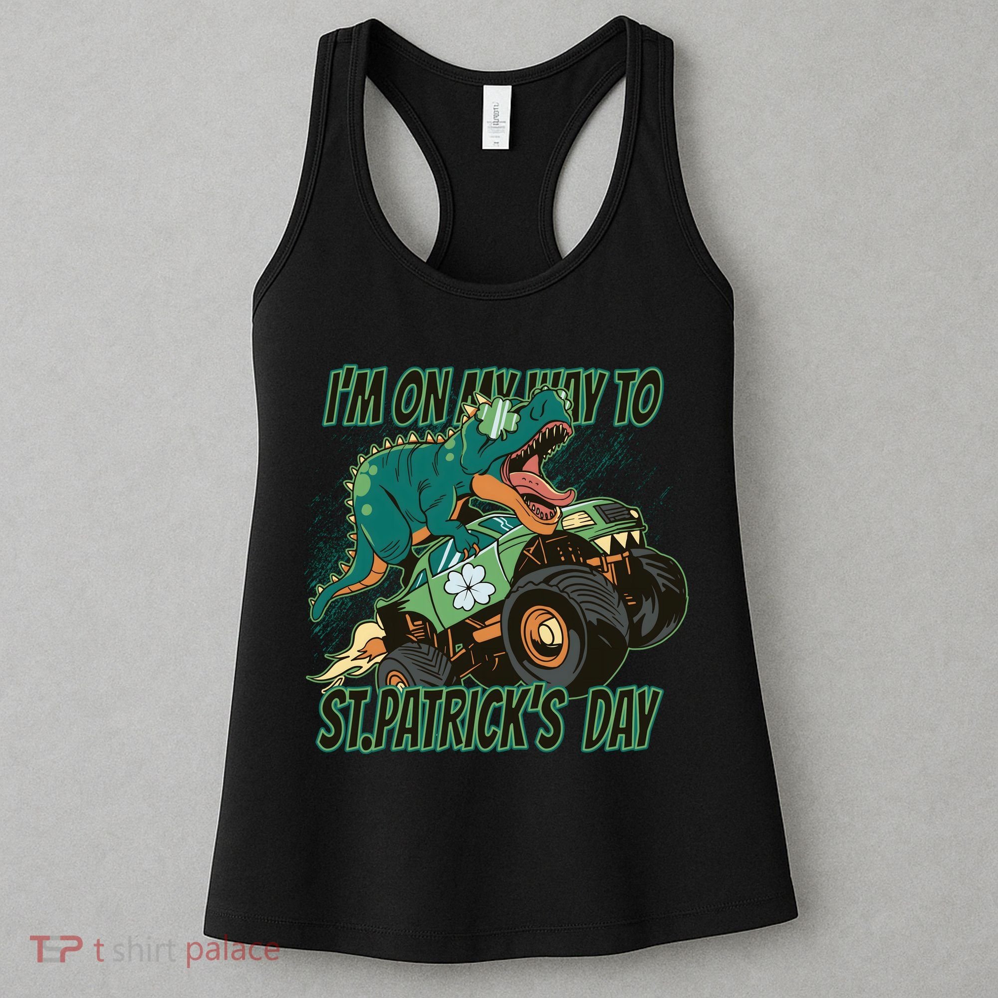 Im On My Way To St Patricks Day Dinosaur Women's Tank Top