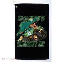 Im On My Way To St Patricks Day Dinosaur Golf Towel thumb 0