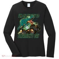 Im On My Way To St Patricks Day Dinosaur Women's Long Sleeve Shirt thumb 0