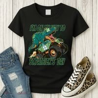 Im On My Way To St Patricks Day Dinosaur Women's T-Shirt thumb 3