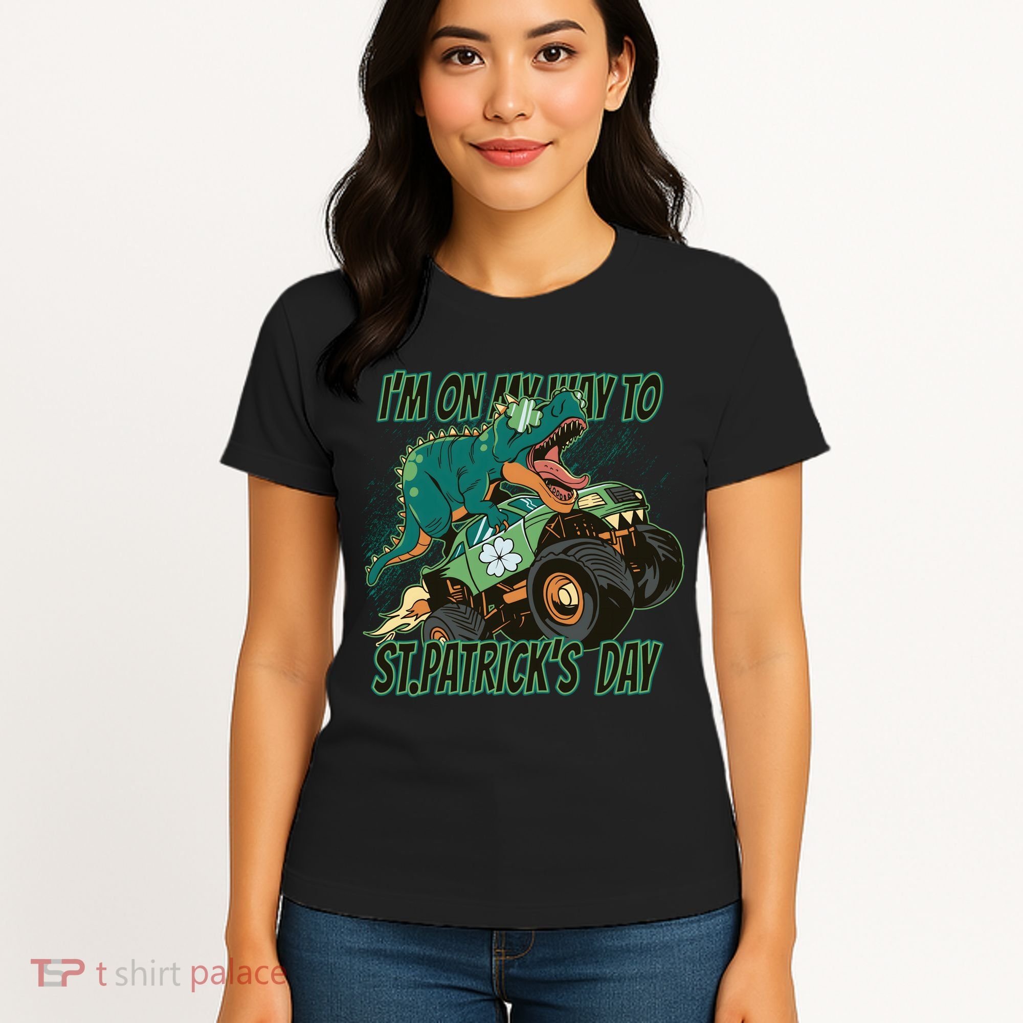 Im On My Way To St Patricks Day Dinosaur Women's T-Shirt