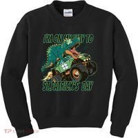 Im On My Way To St Patricks Day Dinosaur Kids Sweatshirt thumb 0