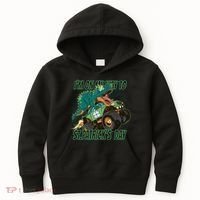 Im On My Way To St Patricks Day Dinosaur Kids Hoodie thumb 0
