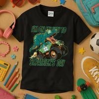 Im On My Way To St Patricks Day Dinosaur Kids T-Shirt thumb 3