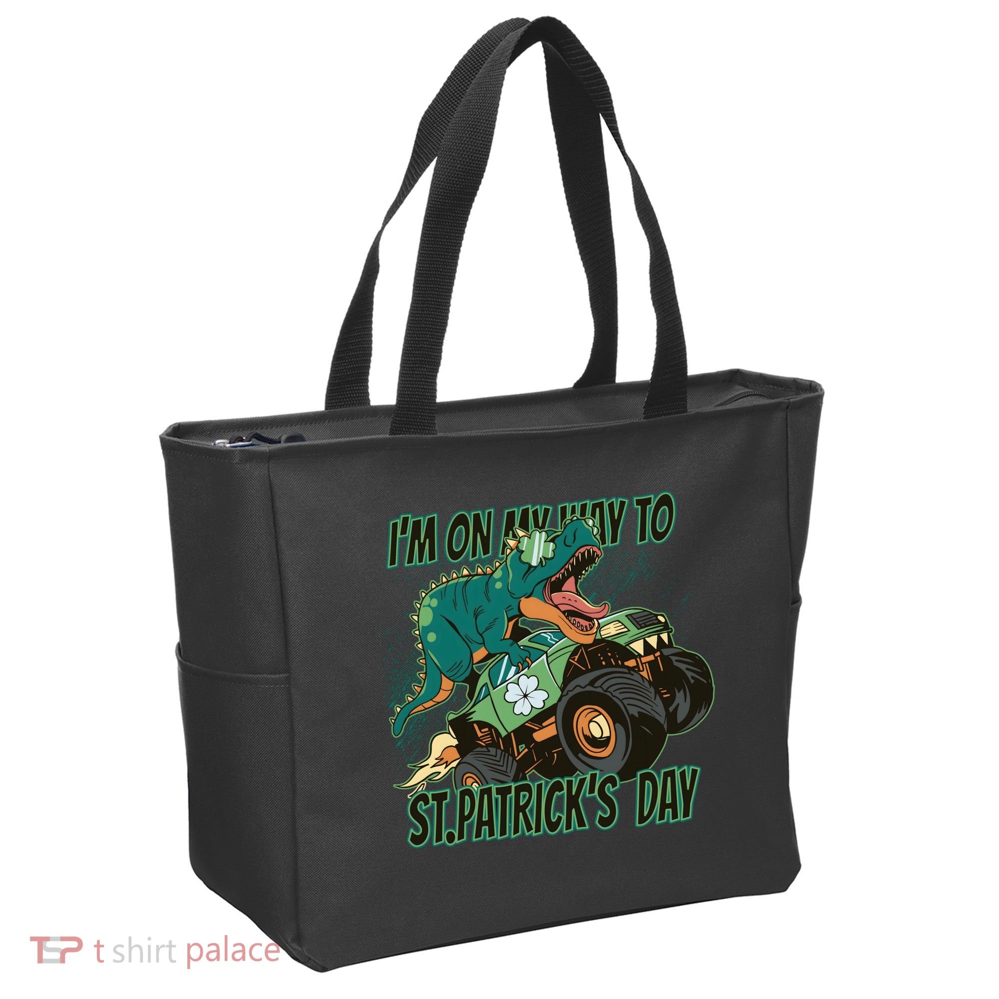 Im On My Way To St Patricks Day Dinosaur Tote Bag