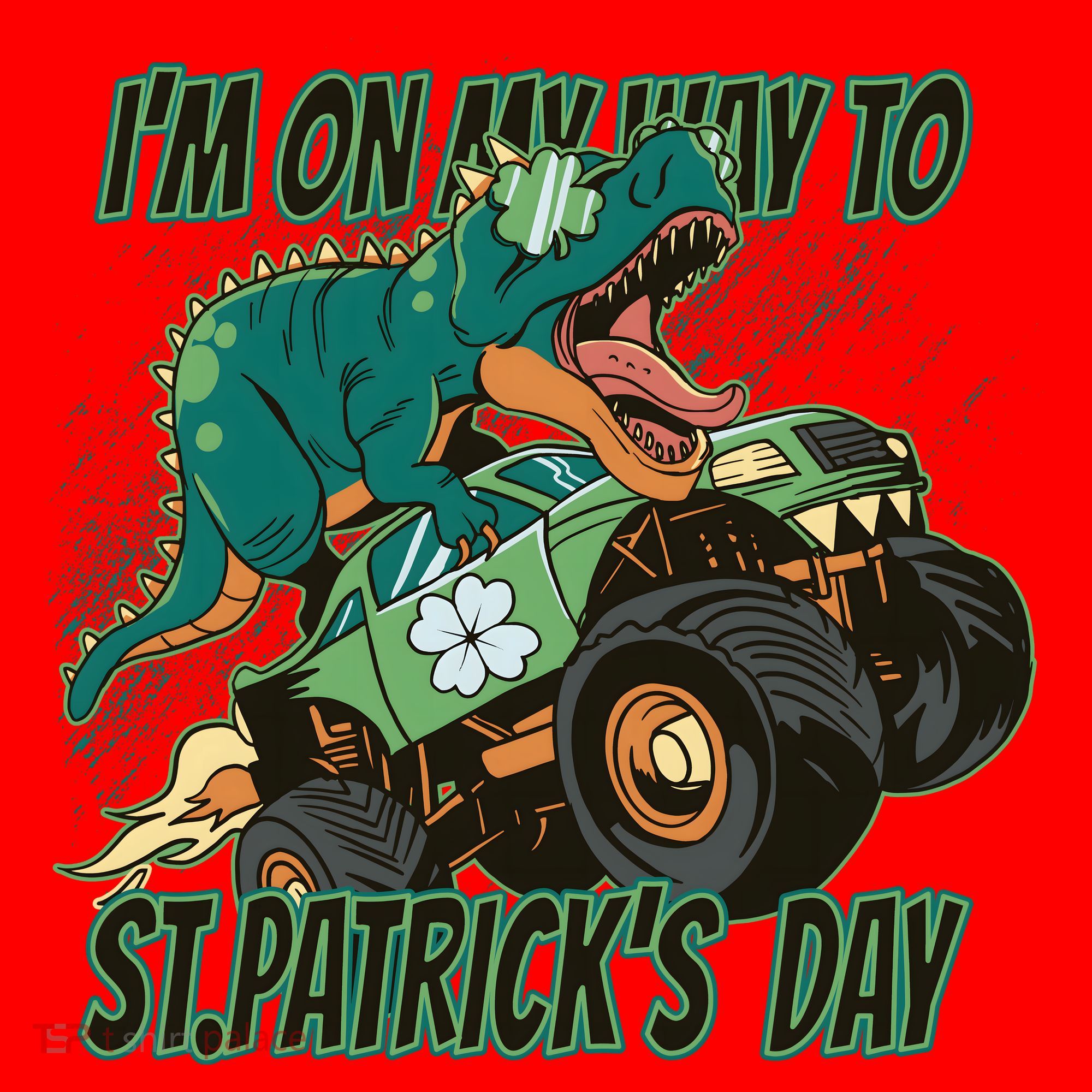 Im On My Way To St Patricks Day Dinosaur Santa Hat
