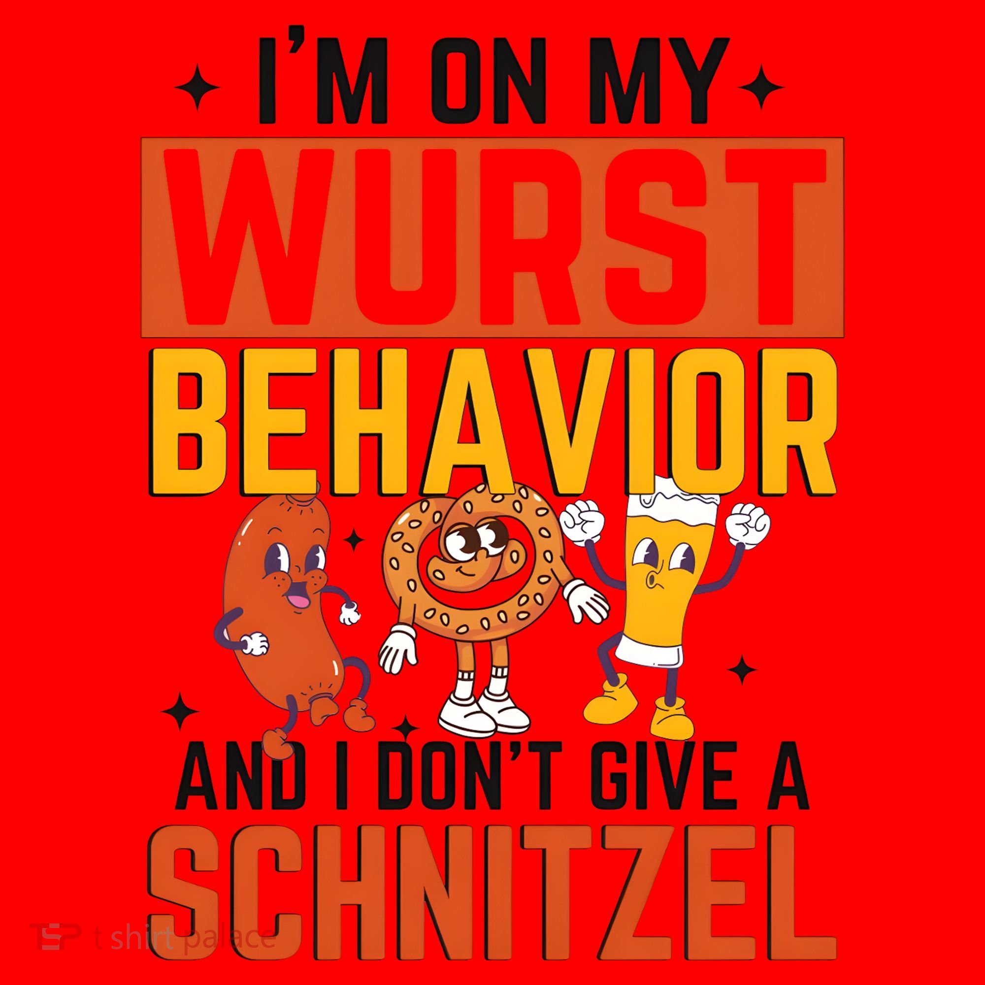IM On My Wurst Behavior I DonT Give A Schnitzel Funny Oktoberfest Santa Hat