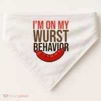 Im On My Wurst Behavior Oktoberfest USA-Made Doggie Bandana thumb 0