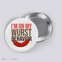 Im On My Wurst Behavior Oktoberfest Button thumb 0