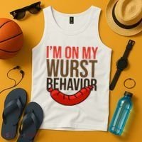 Im On My Wurst Behavior Oktoberfest Tank Top thumb 4