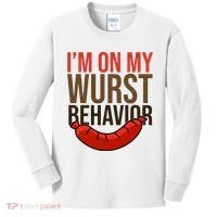 Im On My Wurst Behavior Oktoberfest Kids Long Sleeve Shirt thumb 0