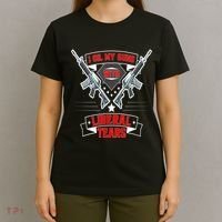I Oil My Guns With Liberal Tears Gun American Flag Patriots T-Shirt thumb 4