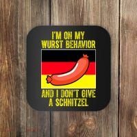 Im On My Wurst Behavior And I Dont Give A Schnitzel Oktoberfest Coaster thumb 0