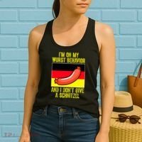 Im On My Wurst Behavior And I Dont Give A Schnitzel Oktoberfest Women's Tank Top thumb 2