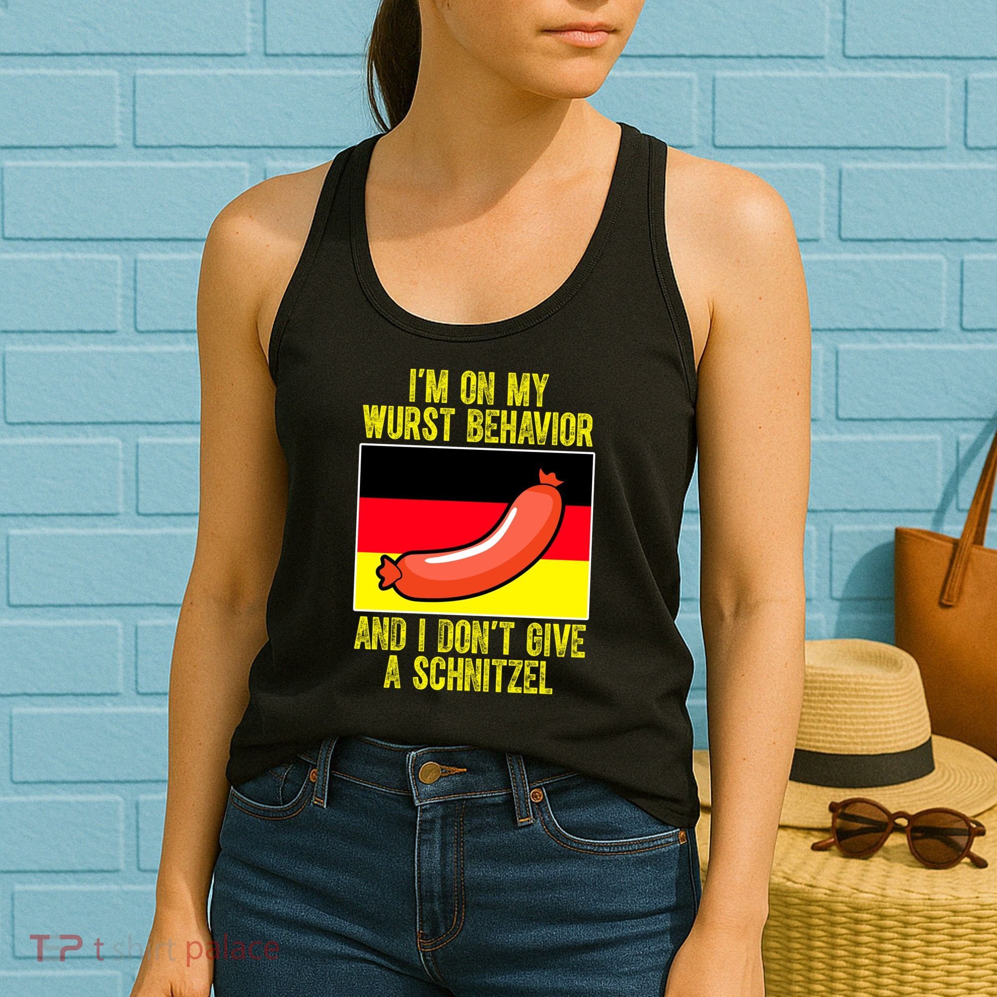 Im On My Wurst Behavior And I Dont Give A Schnitzel Oktoberfest Women's Tank Top