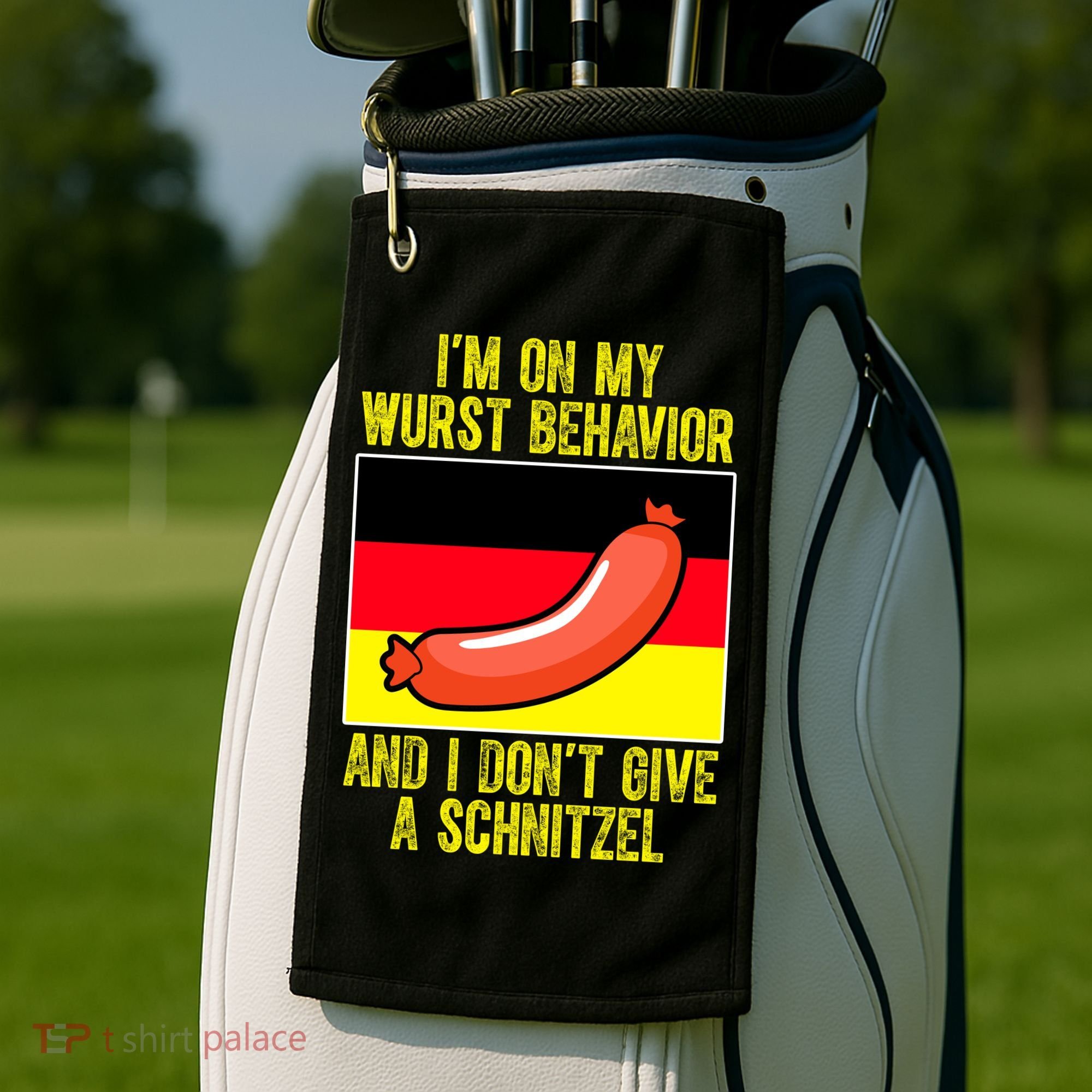 Im On My Wurst Behavior And I Dont Give A Schnitzel Oktoberfest Golf Towel