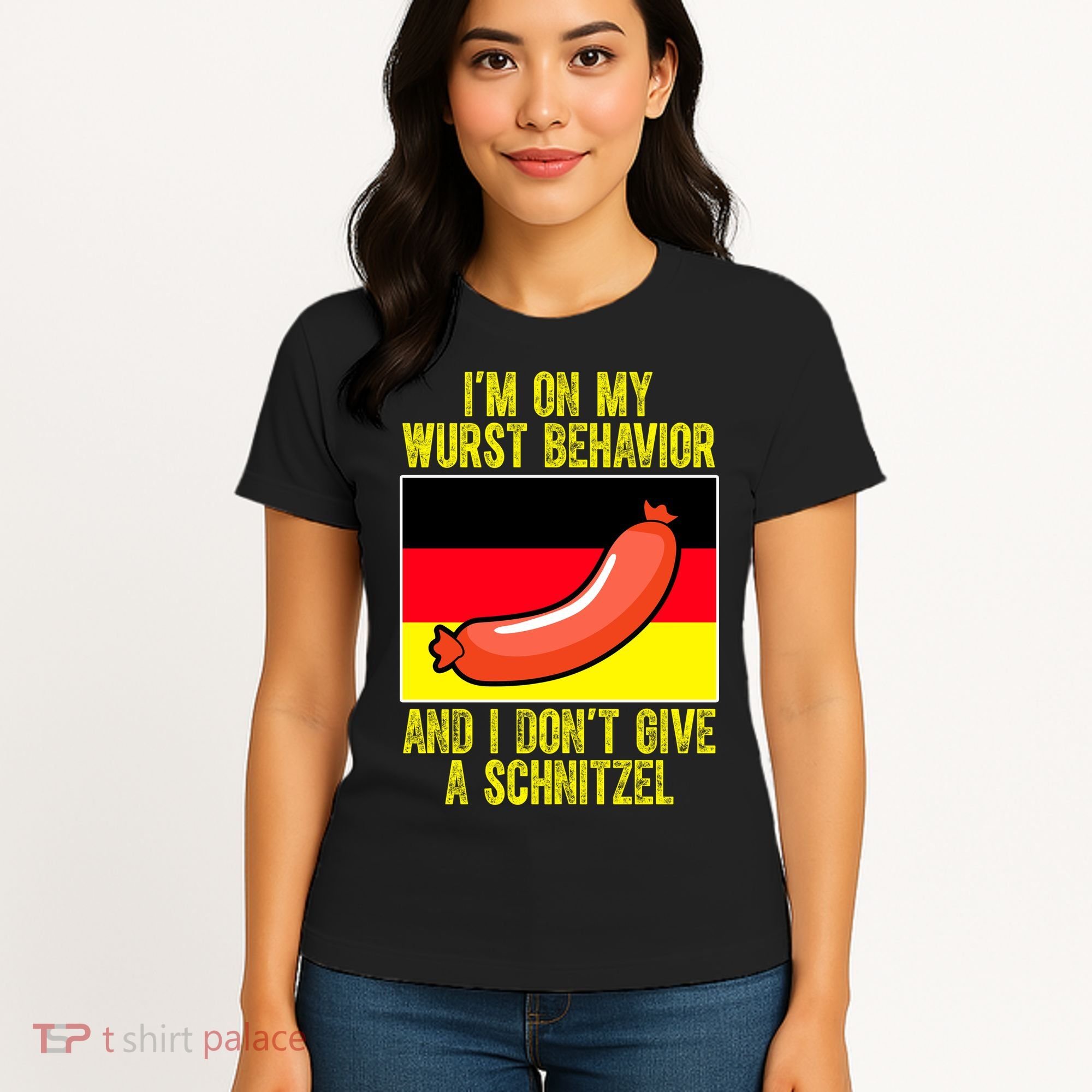 Im On My Wurst Behavior And I Dont Give A Schnitzel Oktoberfest Women's T-Shirt