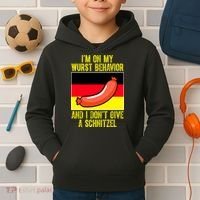 Im On My Wurst Behavior And I Dont Give A Schnitzel Oktoberfest Kids Hoodie thumb 2
