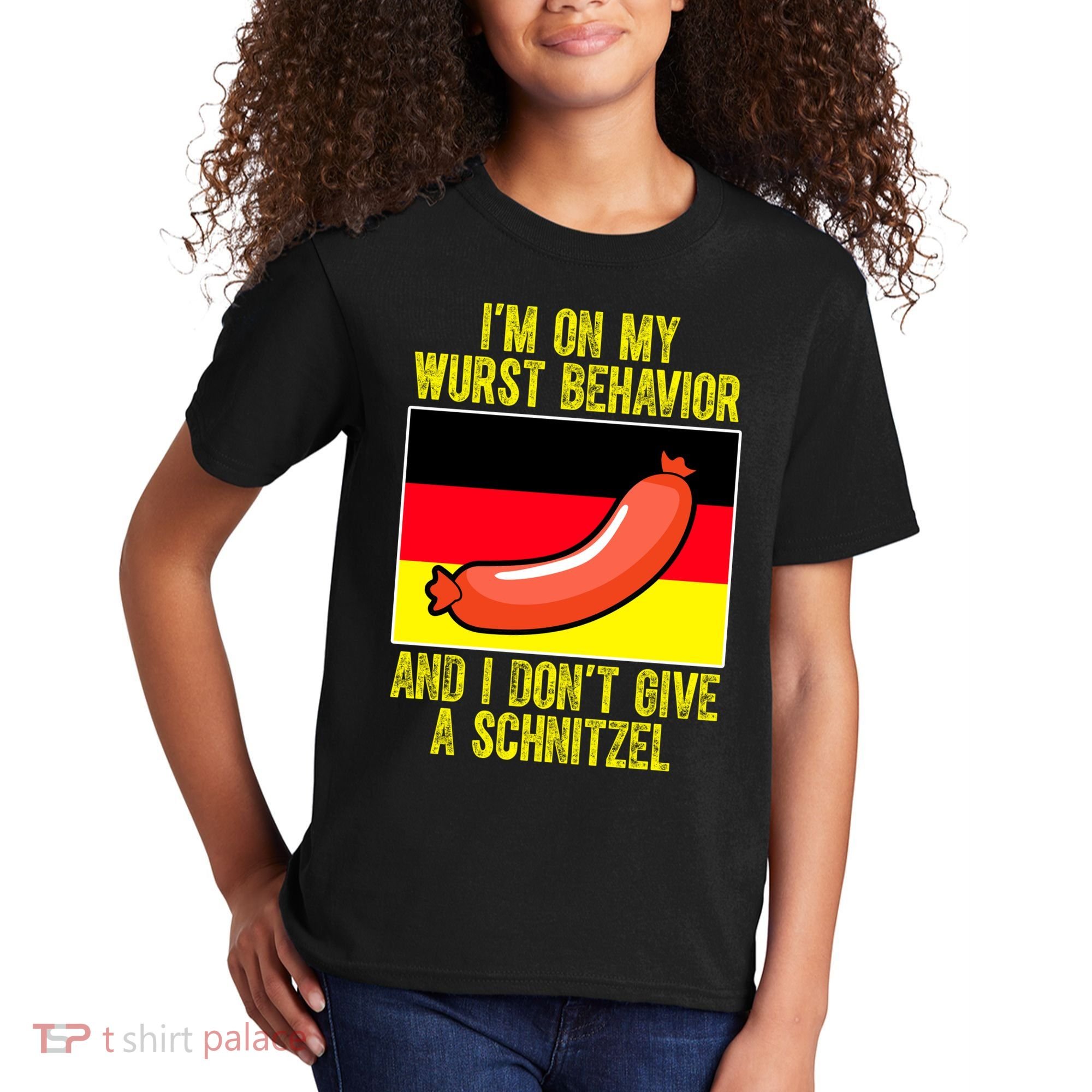 Im On My Wurst Behavior And I Dont Give A Schnitzel Oktoberfest Kids T-Shirt