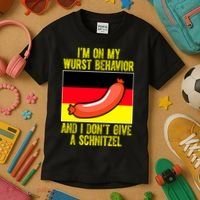 Im On My Wurst Behavior And I Dont Give A Schnitzel Oktoberfest Kids T-Shirt thumb 3