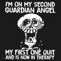 I'm On My Second Guardian Angel My First One Quit Skull Women's Hoodie thumb 2