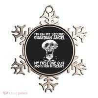 I'm On My Second Guardian Angel My First One Quit Skull Ornament thumb 0