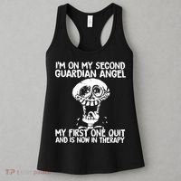 I'm On My Second Guardian Angel My First One Quit Skull Women's Tank Top thumb 3