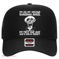 I'm On My Second Guardian Angel My First One Quit Skull Hat thumb 0