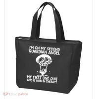 I'm On My Second Guardian Angel My First One Quit Skull Tote Bag thumb 3