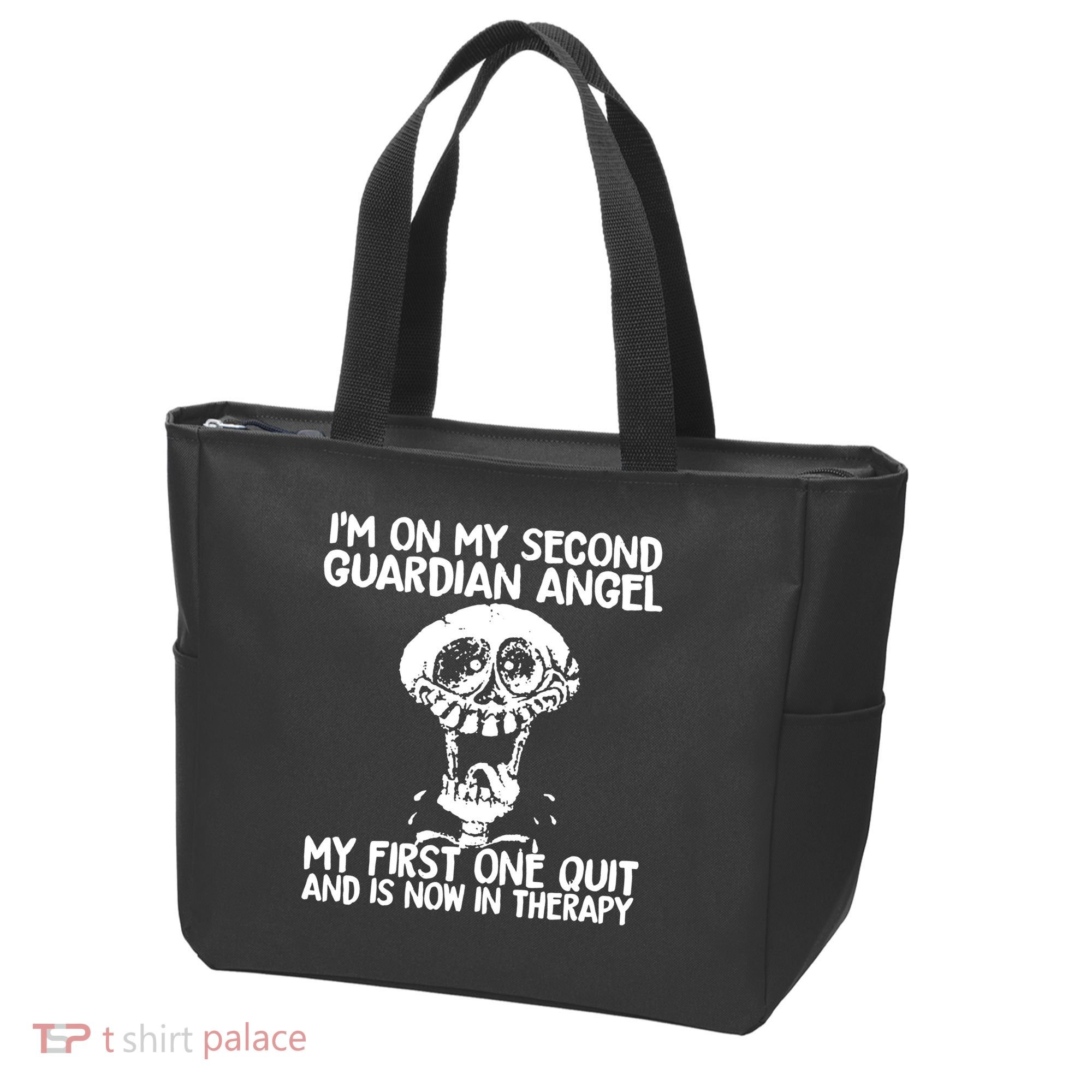 I'm On My Second Guardian Angel My First One Quit Skull Tote Bag