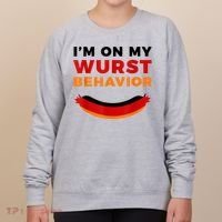 I'm On My Wurst Behavior Funny German Oktoberfest Women's Sweatshirt thumb 0