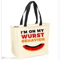 I'm On My Wurst Behavior Funny German Oktoberfest Tote Bag thumb 2