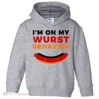 I'm On My Wurst Behavior Funny German Oktoberfest Toddler Hoodie thumb 0