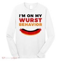 I'm On My Wurst Behavior Funny German Oktoberfest Long Sleeve Shirt thumb 0