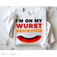 I'm On My Wurst Behavior Funny German Oktoberfest Sweatshirt thumb 2