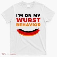 I'm On My Wurst Behavior Funny German Oktoberfest T-Shirt thumb 0